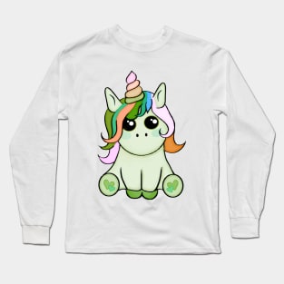 Green Unicorn Art Long Sleeve T-Shirt